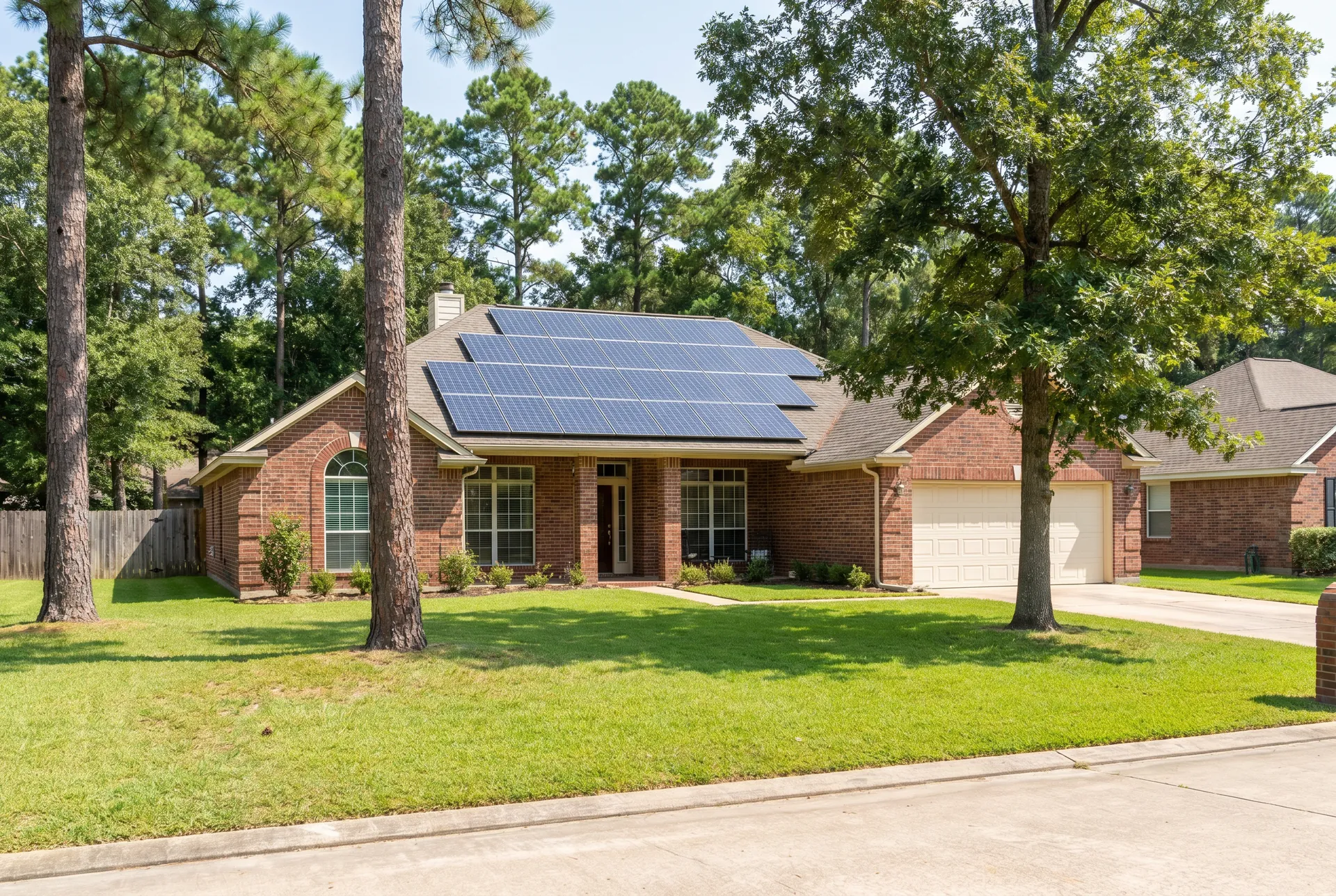 Solar panel and battery installation on a Magnolia, Montgomery County, Texas home