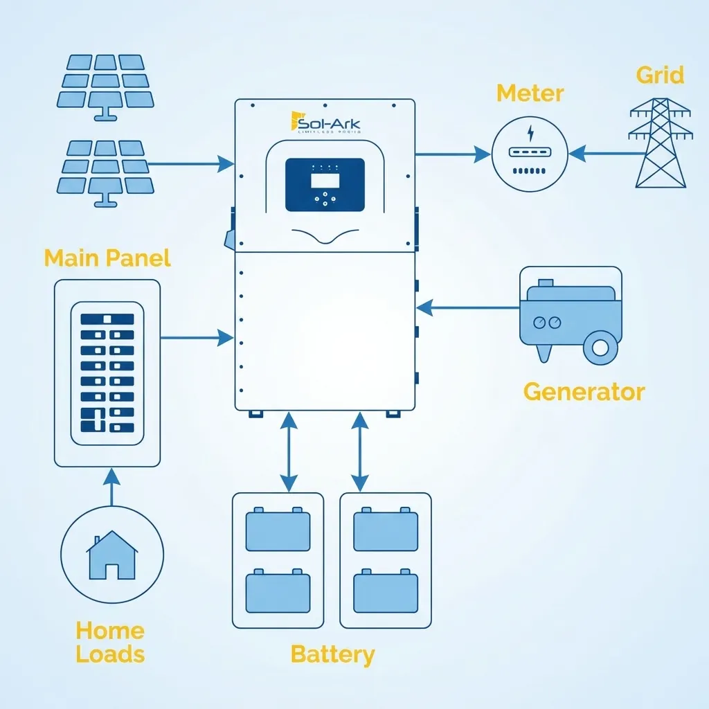 Sol-Ark Inverters inverters & power electronics typical installation in Texas
